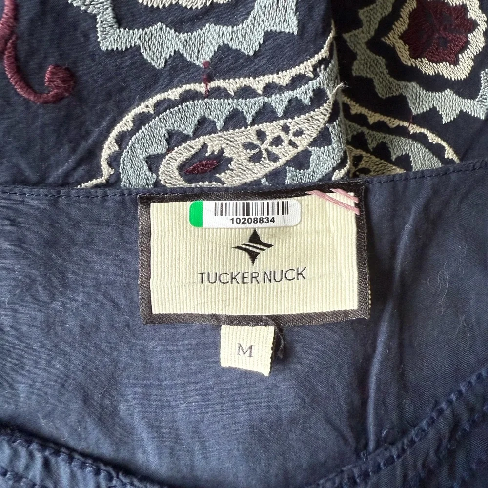 TUCKERNUCK Navy Embroidered Lucia Blouse